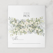 Carte de placement pliée pour mariage à fleurs bla (Extérieur déplié)