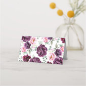 Carte De Placement Plum Bourgogne et floral flou (Dos)