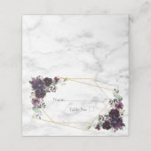 Carte De Placement Plum géométrique Or Marbre pourpre Floral (Extérieur déplié)