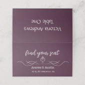 Carte De Placement Plum Purple Wedding Table Seating Cards (Extérieur déplié)