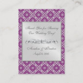 Carte De Placement Plum & Silver Lace Mariage Table Paramètre PlaceCa (Dos)
