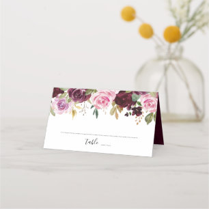 Carte De Placement Plum violet Blush rose Floral Botanique
