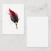 Carte De Placement Plume rouge avec pointe en or (Devant / Derrière)