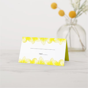 Carte De Placement Plumeria Jaune Frangipani Mariage Carte Place