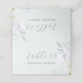 Carte De Placement Plutôt Bleu Violet Floral Quinceanera Calligraphie (Extérieur déplié)