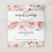 Carte De Placement Poche Aquarelle Mariage Réception Réservé Table (Extérieur déplié)