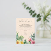 Carte De Placement Poche Aquarelle Tropical Floral Mariage Merci (Debout devant)