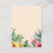 Carte De Placement Poche Aquarelle Tropical Floral Mariage Merci (Dos)