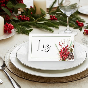 Carte De Placement Poinsettia en spray