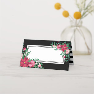 Carte De Placement Poinsettia & Mistletoe   Mariage d'hiver   Noms