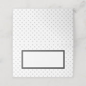 Carte De Placement Pointe Polka noir et blanc moderne avec rose (Extérieur déplié)