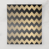 Carte De Placement Points Chevron et Confetti Noir et Or 2 (Intérieur déplié)