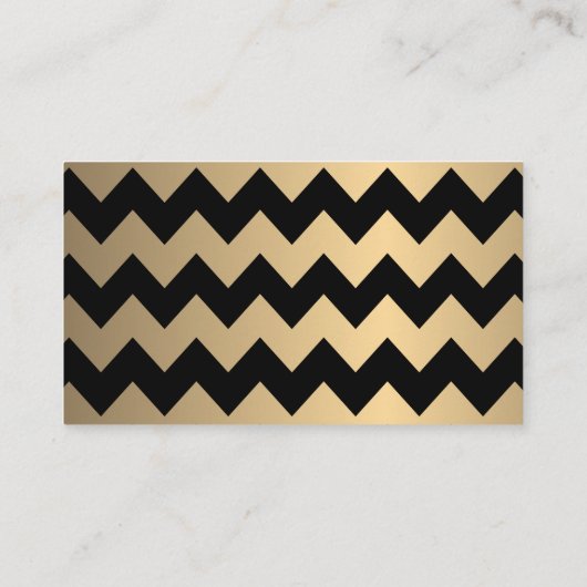 Carte De Placement Points Chevron noir et or et Confetti (Dos)