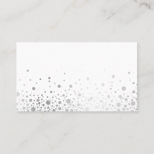 Carte De Placement Points Confetti Faux Argent | Moderne (Dos)