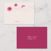 Carte De Placement Points de Fleur Rose Whimsical Inséparables Mariag (Devant / Derrière)
