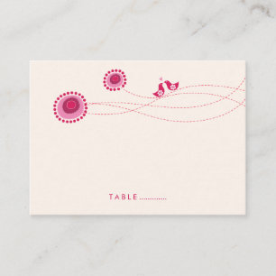 Carte De Placement Points de Fleur Rose Whimsical Inséparables Mariag