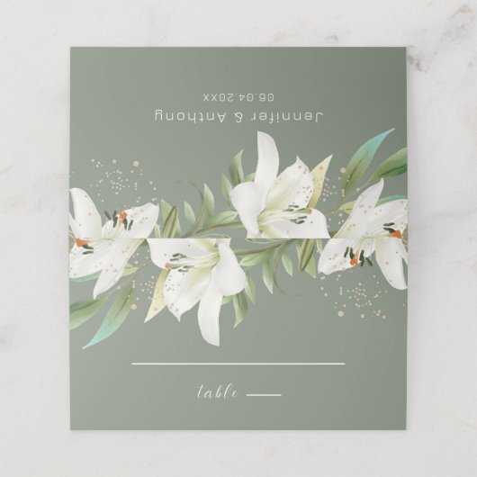 Carte De Placement Points d'or Lys blancs (Extérieur déplié)