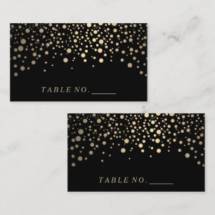 Carte De Placement Points Faux Lights Gold Confetti sur Noir
