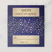 Carte De Placement Points Marine Blue & Gold Chevron & Confetti - Mar (Extérieur déplié)