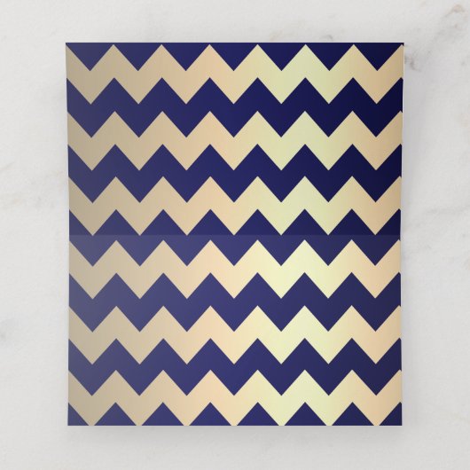 Carte De Placement Points Marine Blue & Gold Chevron & Confetti - Mar (Intérieur déplié)