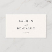Carte De Placement Points noirs minimalistes (Dos)