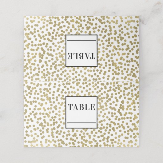 Carte De Placement Points or blanc et brillant Confetti Elegant glam  (Extérieur déplié)