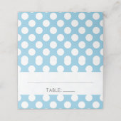 Carte De Placement Pois Bleus, Motif Pot Polka, Points, Mariage (Extérieur déplié)
