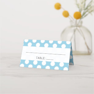 Carte De Placement Pois Bleus, Motif Pot Polka, Points, Mariage