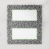 Carte De Placement Pois Whimsical noir et blanc avec vert (Extérieur déplié)