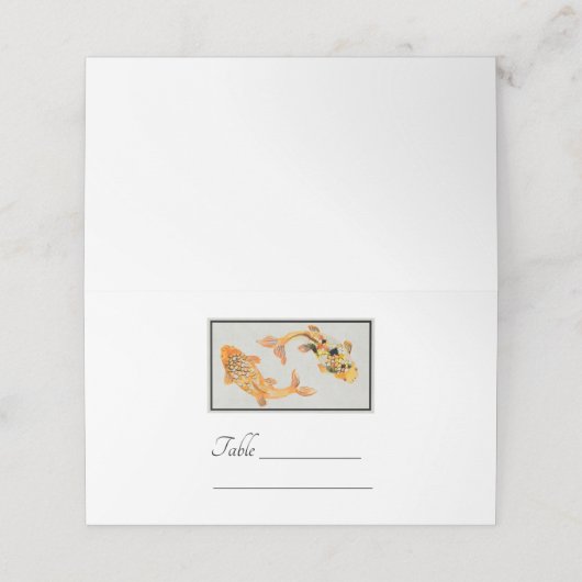 Carte De Placement Poisson Koi Or élégant (Extérieur déplié)