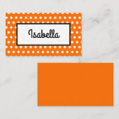 Carte De Placement Polka blanc et orange, Thanksgiving (Devant / Derrière)