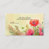 Carte De Placement Poppies de printemps d'aquarelle (Devant)