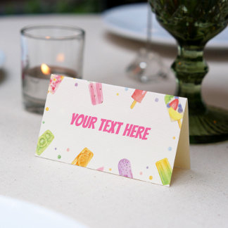 Carte De Placement Popsicle Crème glacée Tente Place Card Summer Part