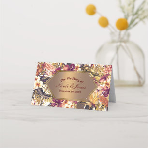 Carte De Placement Porte-nom de table de mariage élégant aux Tropique