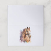 Carte De Placement Portrait de tête de cheval Brown en aquarelle (Extérieur déplié)