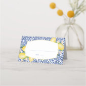 Carte De Placement Positano Lemons Mariage Motif bleu et blanc (Devant)