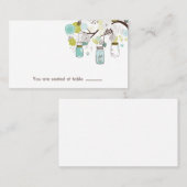 Carte De Placement Pots Mason bleu et vert Porte-table (Devant / Derrière)