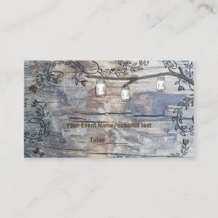 Carte De Placement Pots Mason & Oiseaux de l'Amour Table de Branche R