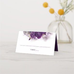 Carte De Placement Poupée d'aubergine Florale