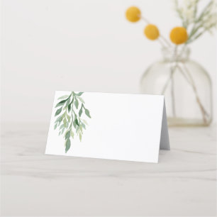 Carte De Placement Pour Mariage Eucalyptus blanc à main