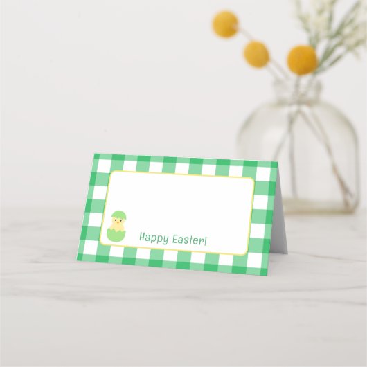 Carte De Placement Poussin de printemps jaune heureux Pâques B Vérifi (Devant)