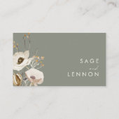 Carte De Placement Pré Fleur sauvage lunaire | Mariage plat ivoire (Dos)