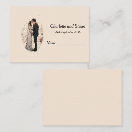 Carte De Placement Premier Baiser (Devant / Derrière)