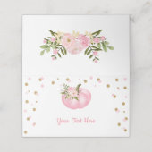 Carte De Placement Premier citrouille 1er anniversaire Baby shower ro (Extérieur déplié)