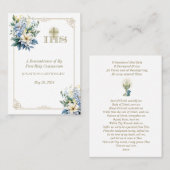 Carte De Placement Première communion Prière de souvenir Anima Christ (Devant / Derrière)