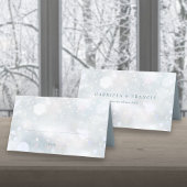 Carte De Placement Premiers Snowflakes Mariage d'hiver Élégant modern