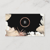 Carte De Placement Premium Black Onyx Pampas et Rose Gold Mariage (Dos)