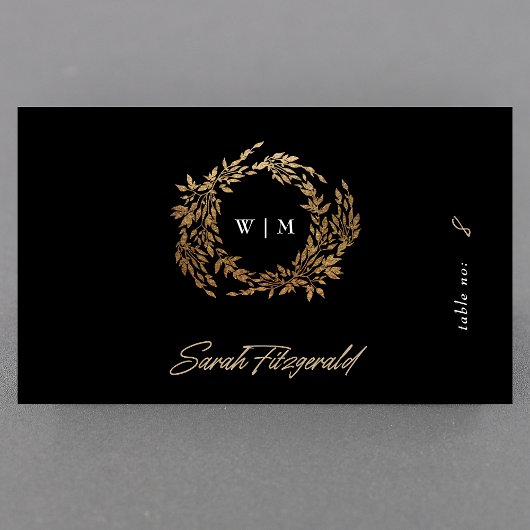Carte De Placement Premium Monogram Gold Crest Classic Mariage invité