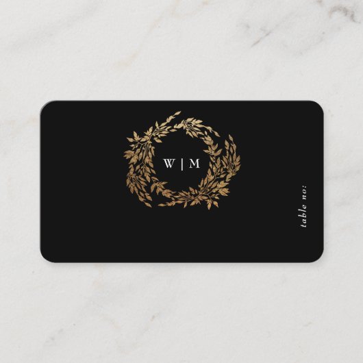 Carte De Placement Premium Monogram Gold Crest Classic Mariage invité (Devant)