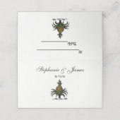 Carte De Placement Préppy Heraldique Ananas couleur crête WT (Extérieur déplié)